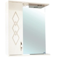 Зеркало со шкафом Bellezza Элеганс 55 L 4618608522075 с подсветкой Бежевое МДФ / ЛДСП, стекло