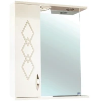 Зеркало со шкафом Bellezza Элеганс 55 L 4618608522075 с подсветкой Бежевое МДФ / ЛДСП, стекло