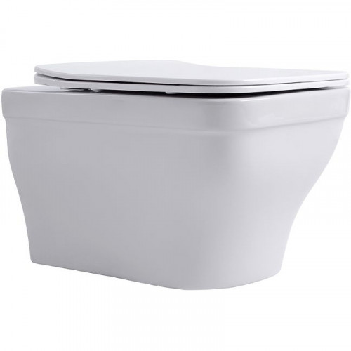 Унитаз Aquanet Elegant Rimless Elegant W LX-1163 280960 подвесной с сиденьем Микролифт фарфор подвесной