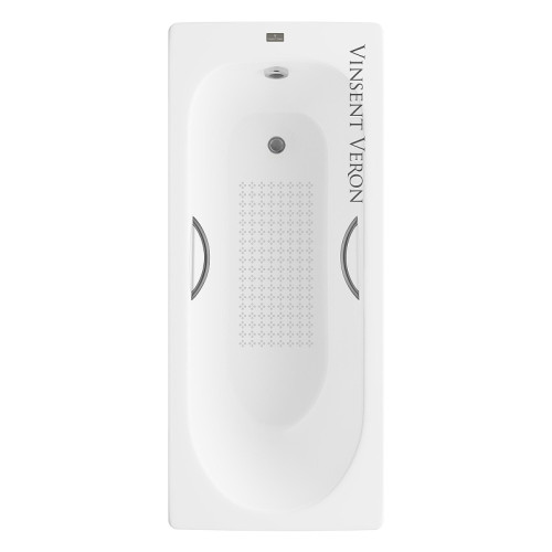 Чугунная ванна Vinsent Veron Soissons 170x70 VCN1707042H/VH0015GM-AS цвет Белый с дугообразными ручками оружейная сталь и антискользящим покрытием