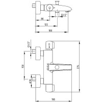 Смеситель для ванны E.C.A. Thermostatic 102102340EX с термостатом Хром латунь на стену