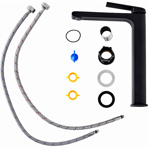 Смеситель для раковины Orange Gauss M30-121b Черный матовый латунь