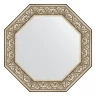 Зеркало Evoform Octagon 75х75 BY 7385 в багетной раме - Барокко серебро 106
