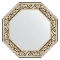Зеркало Evoform Octagon 75х75 BY 7385 в багетной раме - Барокко серебро 106