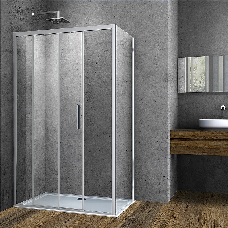 Душевой уголок Vincea Soft 160x90 VSR-3SO9016CL профиль Хром стекло прозрачное