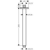 Кронштейн для верхнего душа Hansgrohe Vernis Shape 26407670 Черный матовый латунь на потолок