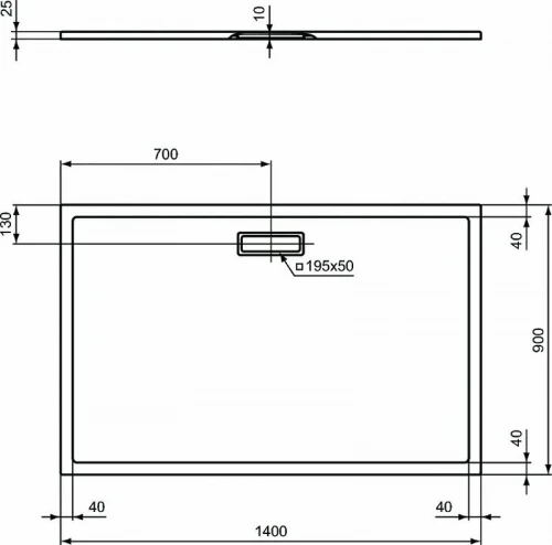 Акриловый поддон для душа Ideal Standard Ultraflat New 140х90 T448401 Белый