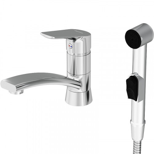 Смеситель для раковины Damixa Jupiter 770230001 с гигиеническим душем Хром латунь