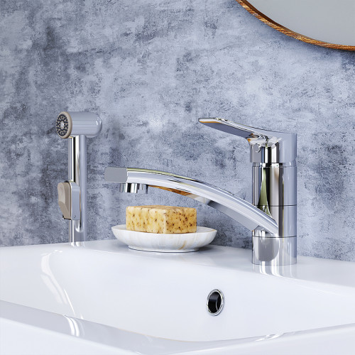 Смеситель для раковины Damixa Jupiter 770230001 с гигиеническим душем Хром латунь