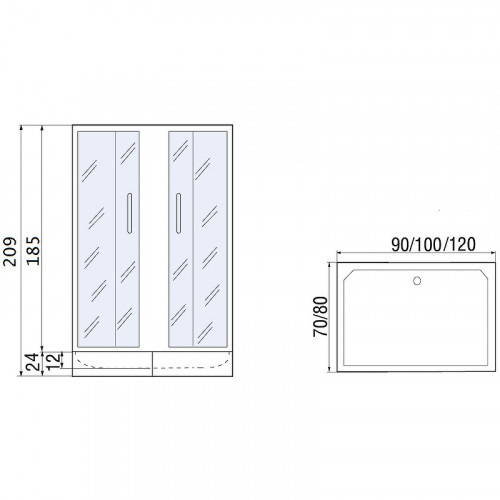 Душевой уголок River Morava XL 120x80 MT 10000008328 с поддоном
