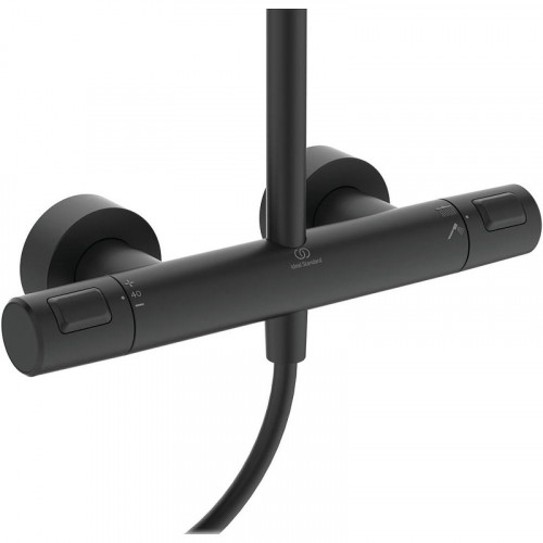 Душевая система Ideal Standard Ceratherm T25 A7545XG с термостатом Черная матовая латунь на стену