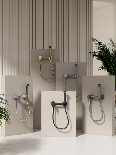 Гигиенический душ со смесителем Splenka S99.51.03 Золото матовое латунь на стену