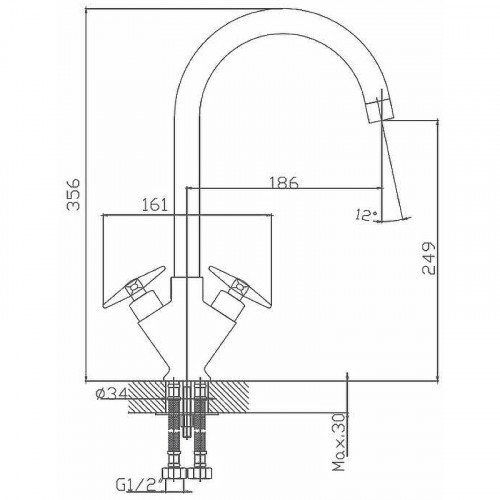 Смеситель для кухни Haiba HB4099 Хром