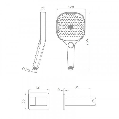 Душевой гарнитур Raglo R476.41.09 цвет Графит матовый