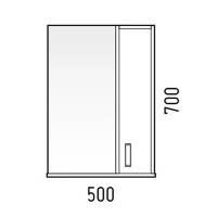 Зеркало со шкафом Corozo Колор 50 SD-00000683 Белое МДФ / ЛДСП, стекло