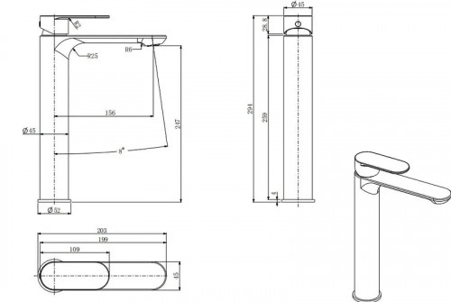 Смеситель для раковины Splendy Rest RE201294GK1BM цвет Черный матовый