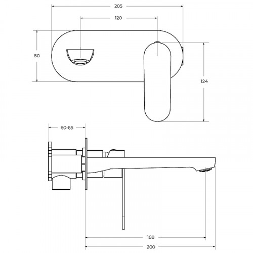 Смеситель для раковины Cezares Stylus STYLUS-BLI1-NOP-W0 Черный матовый нержавеющая сталь встраиваемый