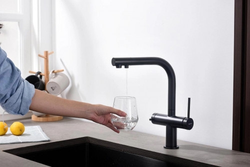 Смеситель для кухни Aquatek Европа AQ1385MB Черный матовый латунь