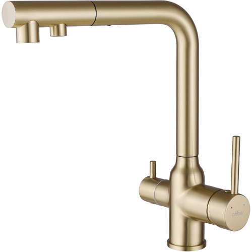 Смеситель для кухни Abber Emotion AF8814G Золото матовое латунь