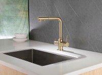 Смеситель для кухни Abber Emotion AF8814G Золото матовое латунь