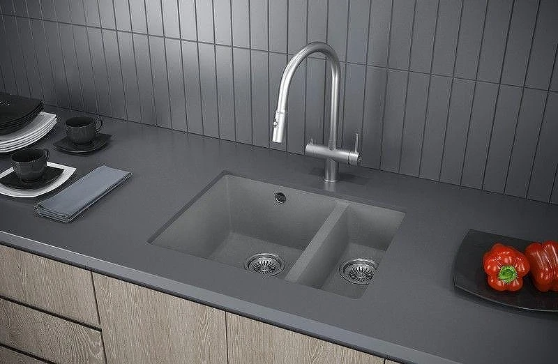 Кухонная мойка KUCHENSTERN UNDER 60-2 55,5x46 102WH10 цвет Белый