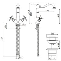 Смеситель для раковины Gattoni TRD TR300/18C0 Хром латунь