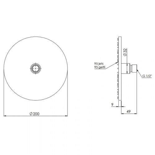 Верхний душ Remer 359MM20BGX Золото брашированное латунь на потолок
