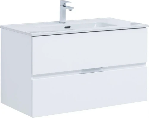 Тумба с раковиной Aquanet Алвита New 90 306165 подвесная цвет Белый матовый