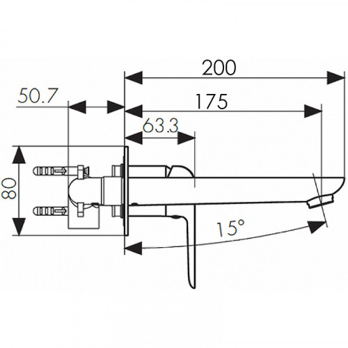 Смеситель для раковины Kaiser Glory 69311 Хром латунь встраиваемый