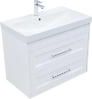 Тумба с раковиной Aquanet Бостон New 80 345370 подвесная цвет Белый сатин