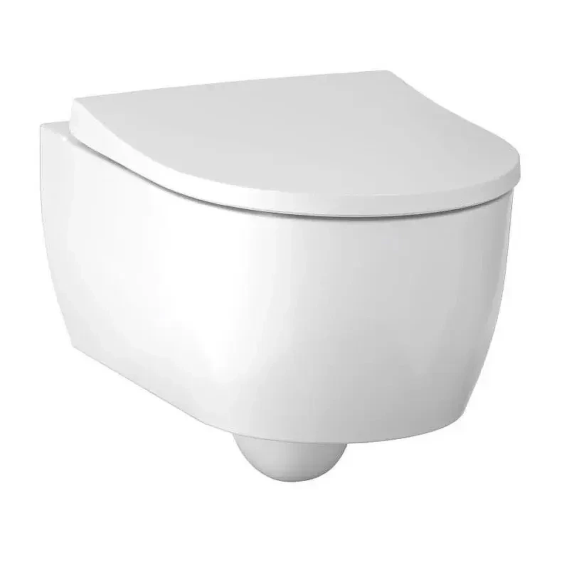 Унитаз с инсталляцией Geberit iCon 500.300.82.1 цвет Белый с сиденьем Микролифт и клавишей смыва цвет Черный матовый