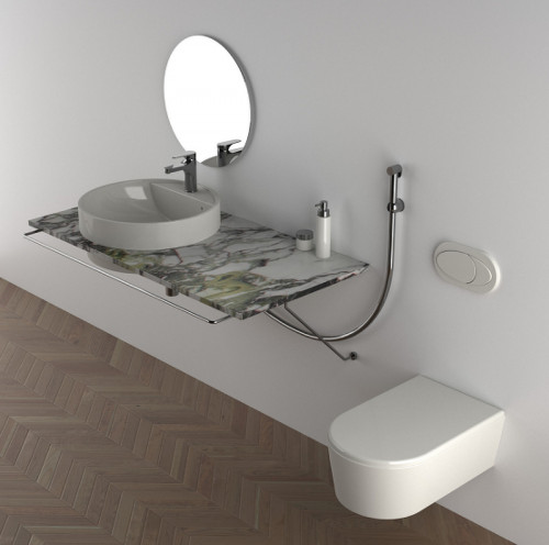 Смеситель для раковины Remer Winner W10SHW с гигиеническим душем Хром латунь