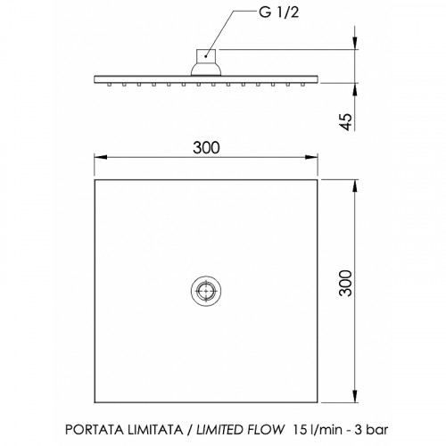 Верхний душ Remer 359SSLBGX Золото брашированное латунь на потолок