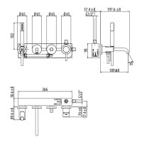 Смеситель для ванны Gattoni Circle Two 9105/91BO Белый матовый латунь встраиваемый