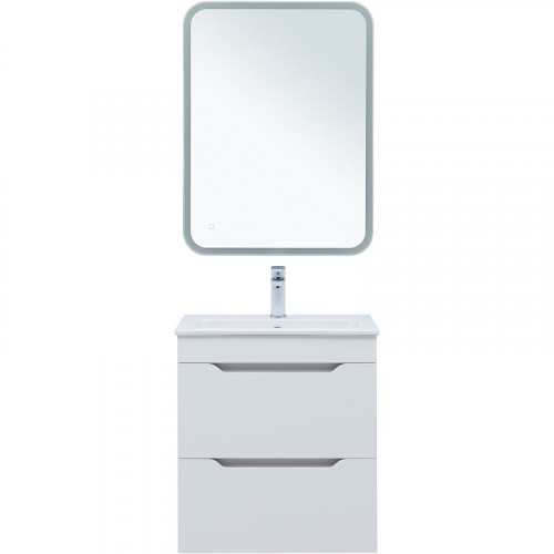 Тумба под раковину Aquanet Практика 60 330457 подвесная Белая матовая МДФ / ЛДСП
