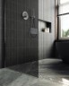 Душевая перегородка Maybah Glass MGD-681-5ш 1090x1950 в широком профиле Хром матовый стекло графитовое