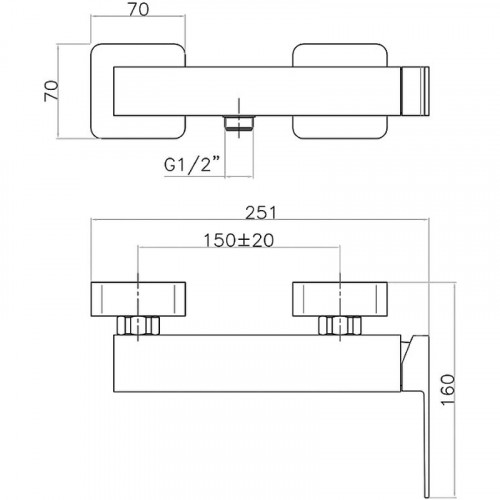 Смеситель для душа Webert Pegaso PE870101560 Черный матовый на стену