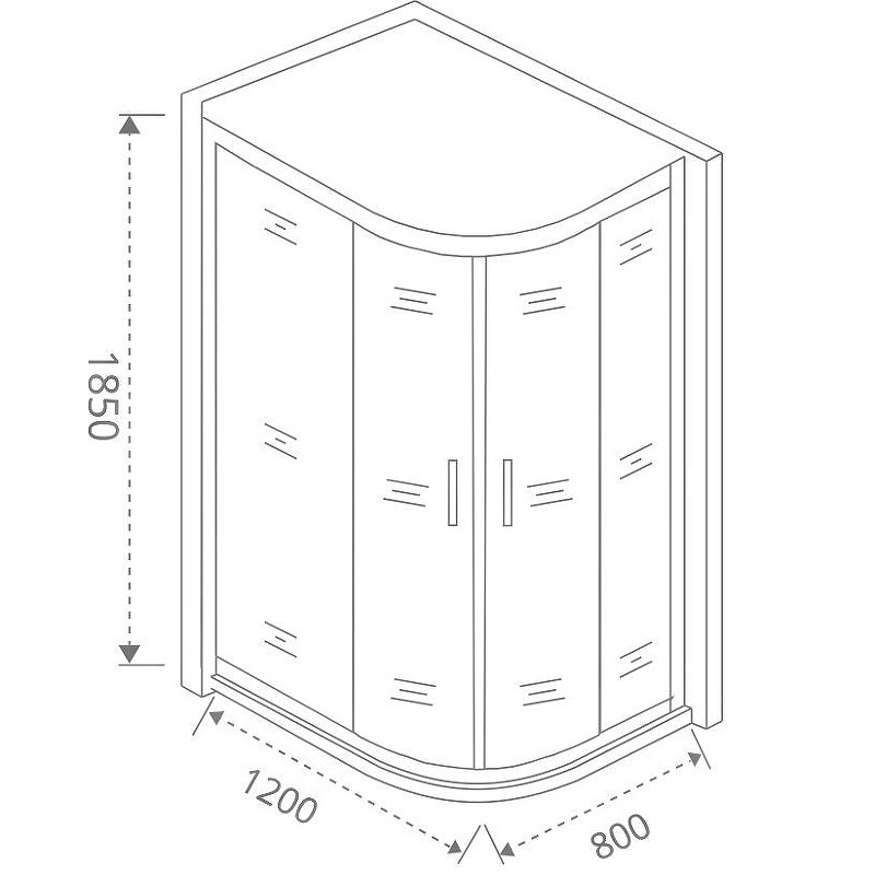 Душевой уголок Good Door Latte R-120-G-WE 120x80 профиль Белый стекло Grape