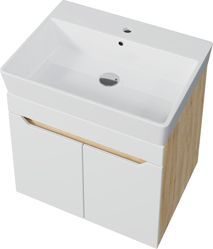 Тумба с раковиной DIWO Архангельск 60 подвесная цвет Белый Дуб сонома