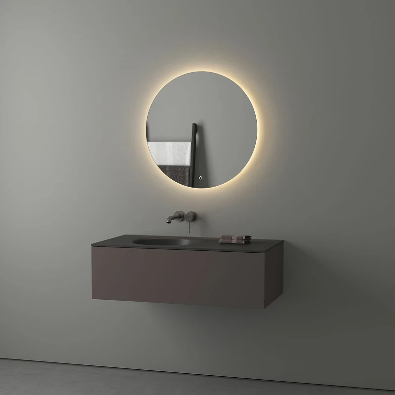 Зеркало Evoform Ledshine d70 BY 2654 с подсветкой 18 W - сенсорный выключатель - теплый белый свет стекло