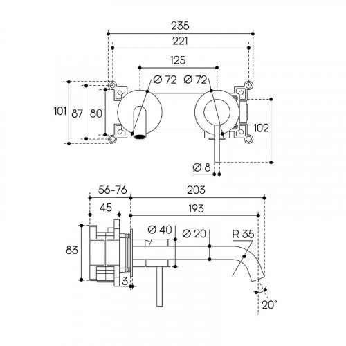Смеситель для раковины Aqueduto CANO CAN0445 цвет Оружейная сталь