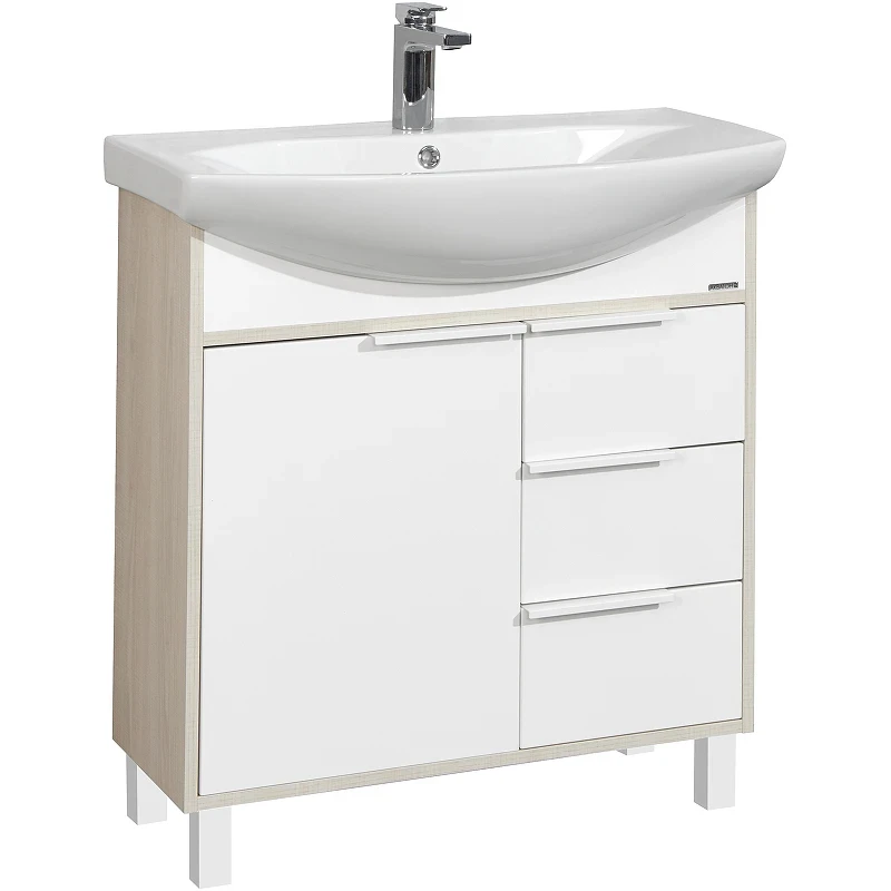 Тумба под раковину Aquaton Рико 80 1A215401RIB90 Белый Ясень фабрик МДФ / ЛДСП