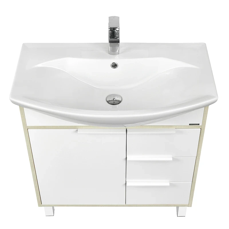 Тумба под раковину Aquaton Рико 80 1A215401RIB90 Белый Ясень фабрик МДФ / ЛДСП