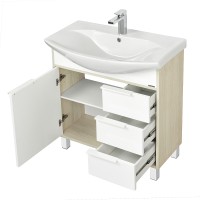 Тумба под раковину Aquaton Рико 80 1A215401RIB90 Белый Ясень фабрик МДФ / ЛДСП