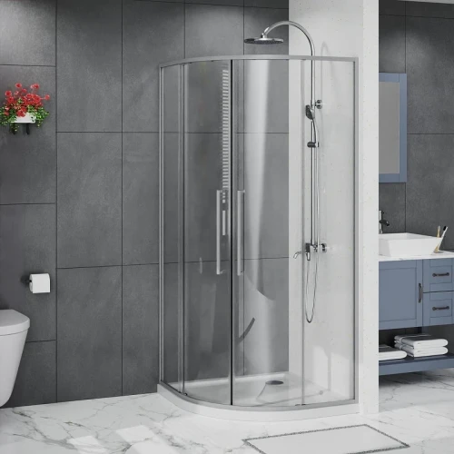 Душевой уголок Azario Shanghai 100x100 AZ-S43-100-MGR-CL профиль Графит матовый стекло прозрачное