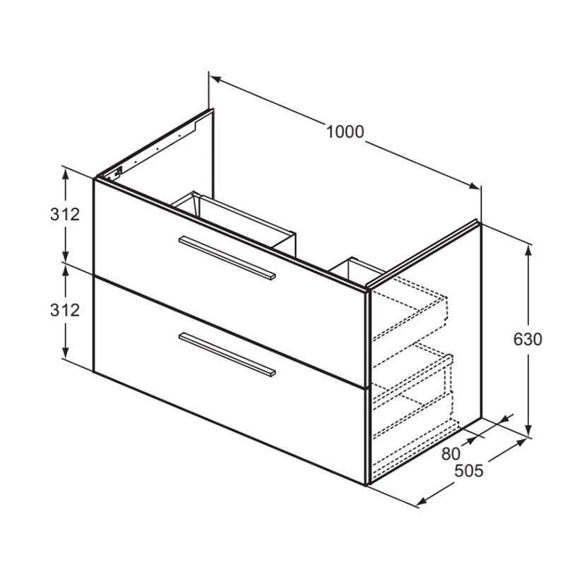 Тумба под раковину Ideal Standard I.Life B 100 T5276NX подвесная цвет Натуральный дуб