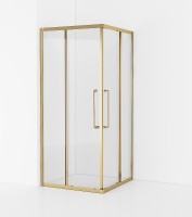 Душевой уголок Cezares Relax-304 80x80 RELAX-304-A-2-80-C-BORO профиль Брашированное золото стекло прозрачное