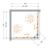 Душевой уголок Cezares Relax-304 80x80 RELAX-304-A-2-80-C-BORO профиль Брашированное золото стекло прозрачное