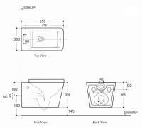 Унитаз Aquanet Tavr-W BW Rimless 287011 подвесной с сиденьем Микролифт фаянс подвесной
