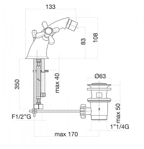 Смеситель для биде Fiore Margot 26CR0632 цвет Хром